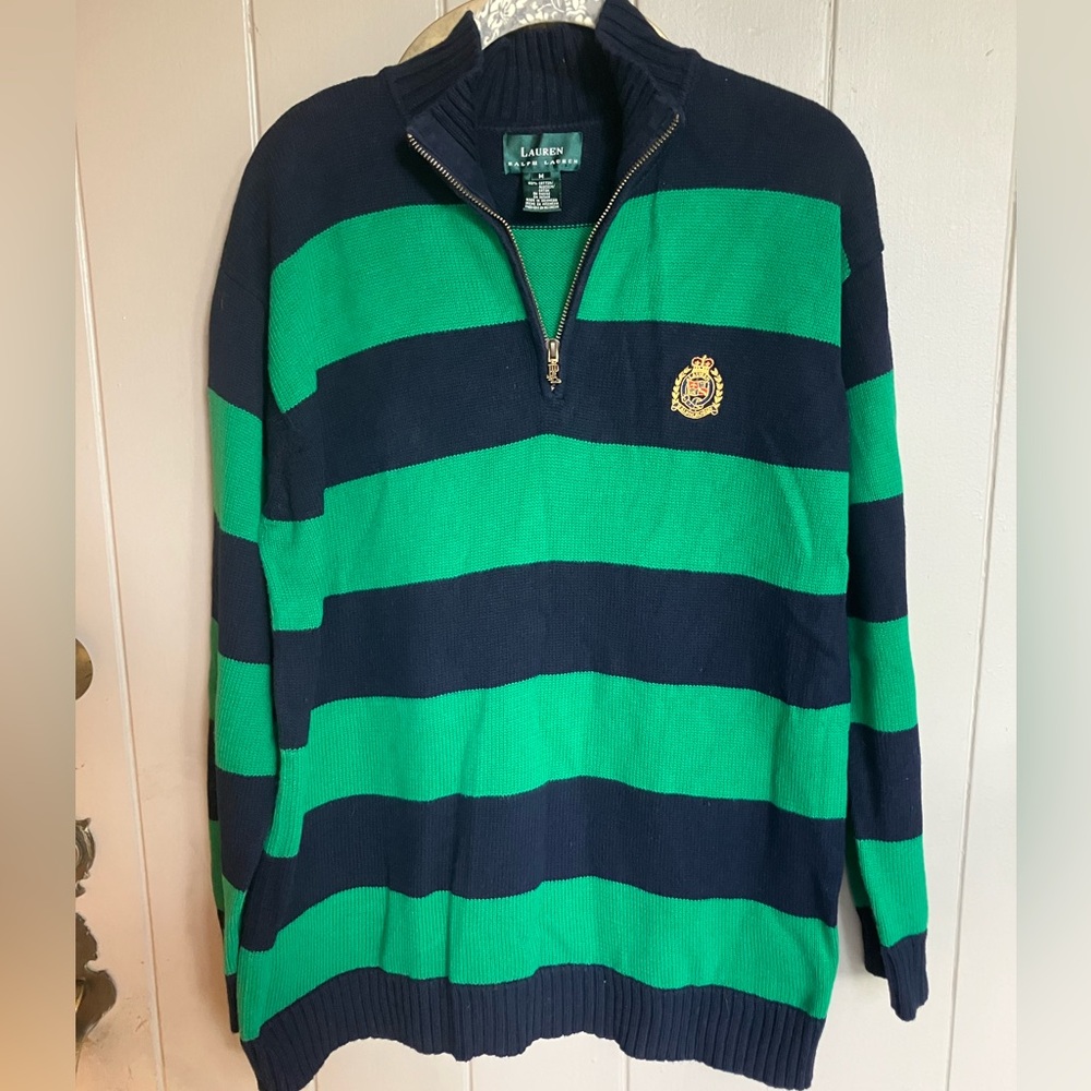 Lauren Ralph Lauren green and blue striped sweater